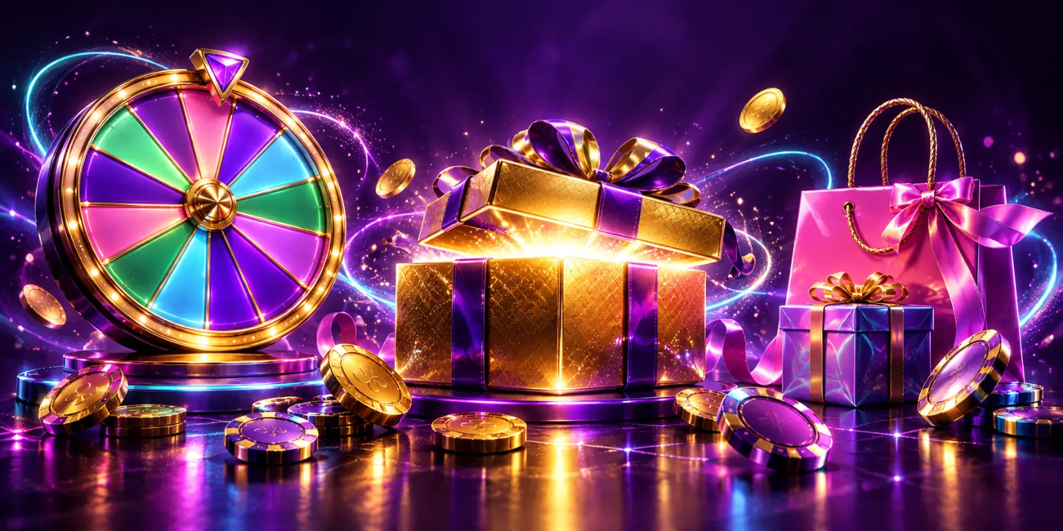 Prize wheel, golden lucky box and pink gift bag: the free extras at Winplace